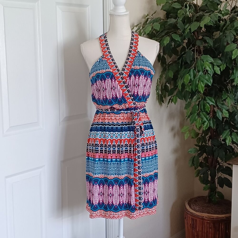 EUC Laundry by Shelli Segal Multi-Patterned Sleeveless Dress Size 6P